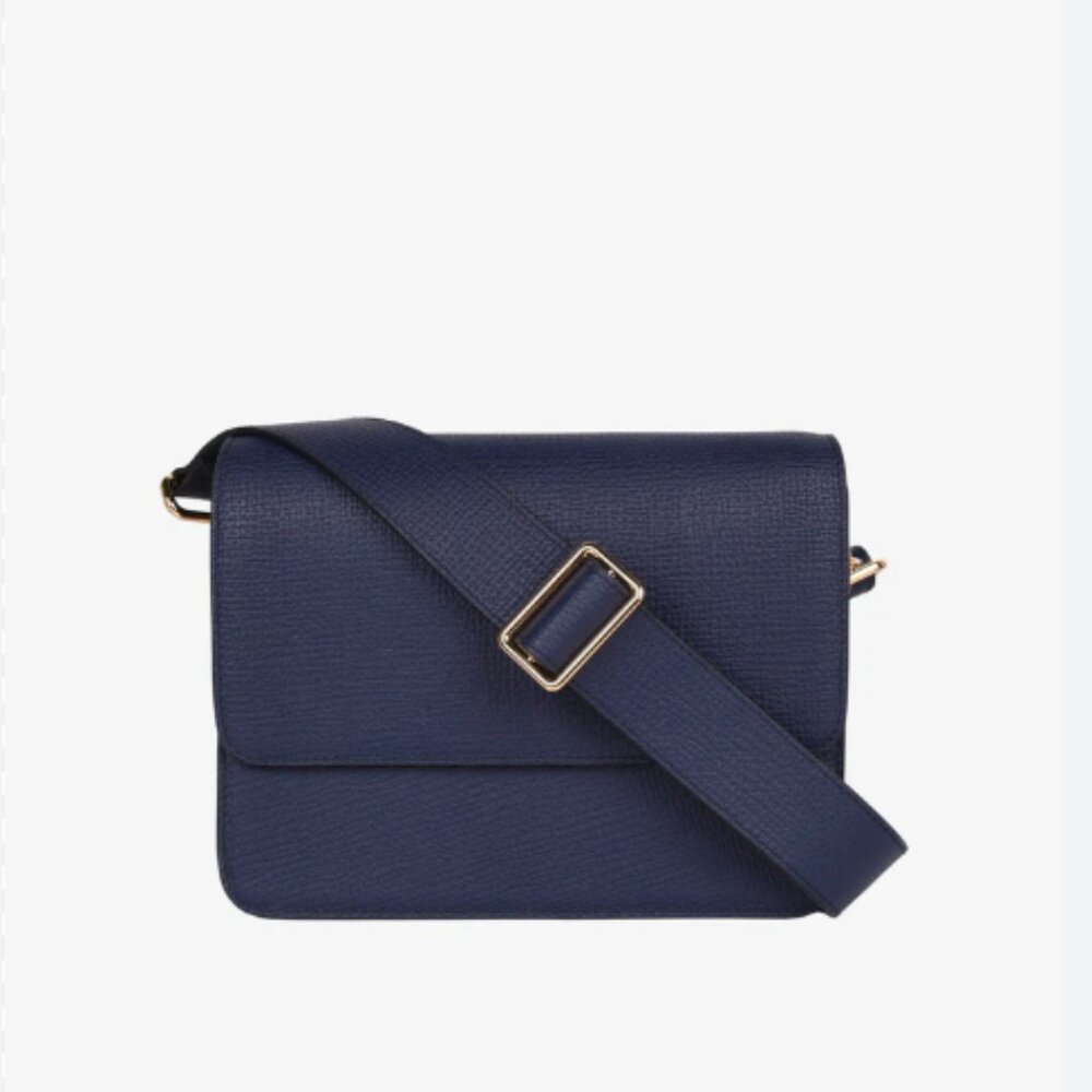 Hyer Goods Leather Luxe Cube Bag in Blue! No Longer Available for Sale! New!